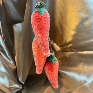 Red and Green Chili Pepper Ornaments Christmas Holiday Decoration